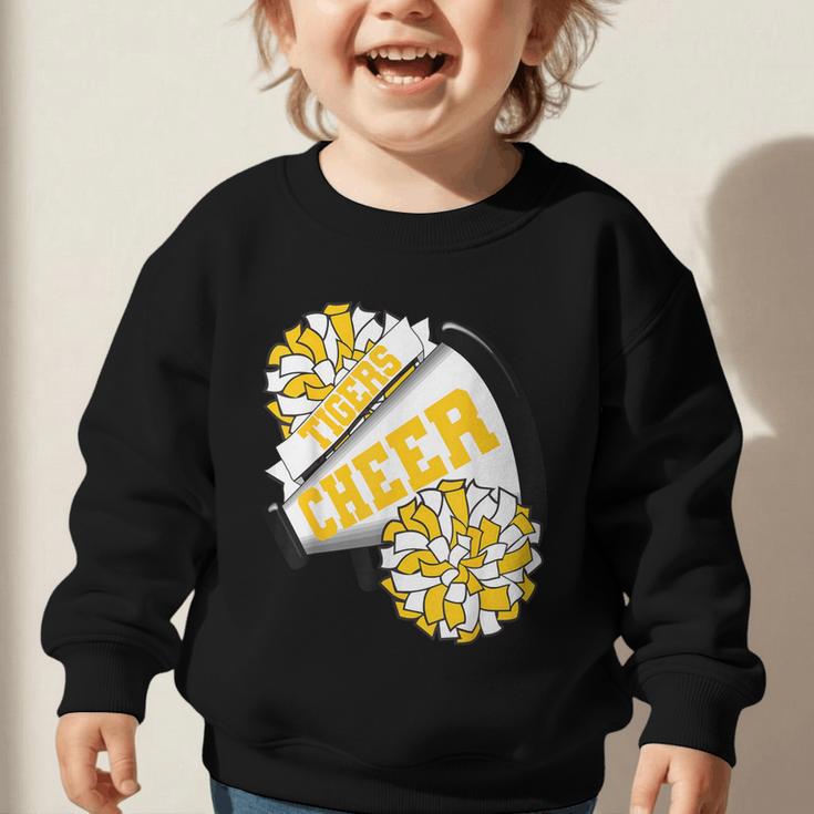 Tigers Cheer Back To School Cheerleading Spirit GY Graphic Toddler Sweatshirt Tigers Cheer Back To School Cheerleading Spirit GY Graphic Toddler Sweatshirt