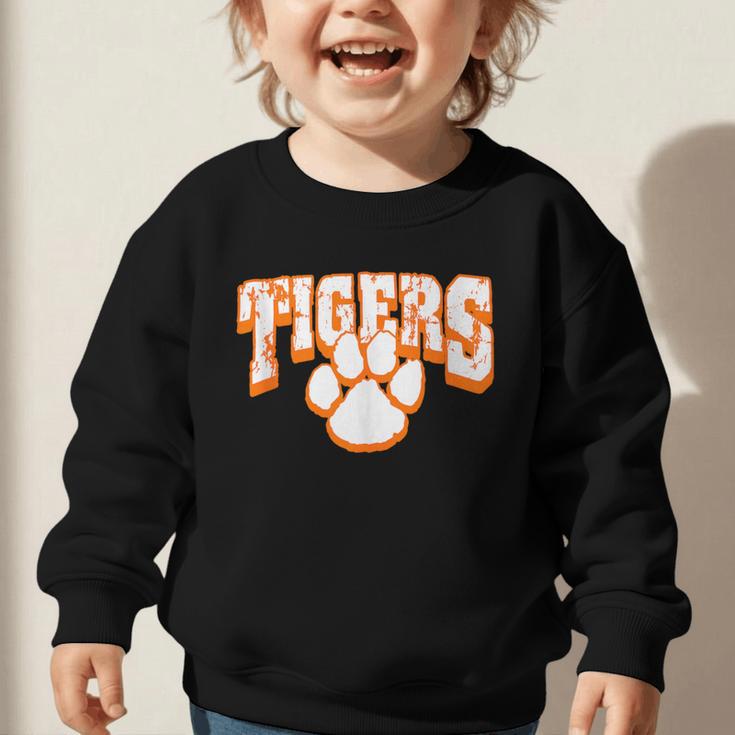 Tigers School Spirit Back To School O Graphic Toddler Sweatshirt Tigers School Spirit Back To School O Graphic Toddler Sweatshirt
