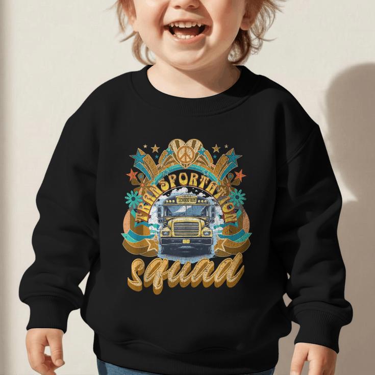 Transportation Squad Retro Bus Aide Back To School Matching Graphic Toddler Sweatshirt
