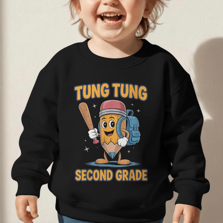 Tung Tung Sahur 2nd Grade Italian Brainrot Back To School Graphic Toddler Sweatshirt Tung Tung Sahur 2nd Grade Italian Brainrot Back To School Graphic Toddler Sweatshirt