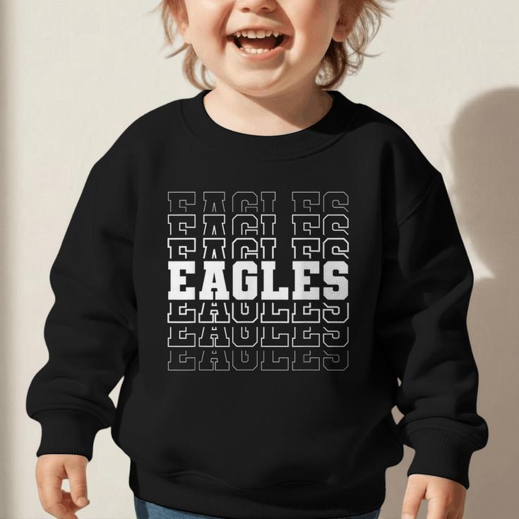 Vintage Eagles High School Go Eagles Pride Back To School Graphic Toddler Sweatshirt Vintage Eagles High School Go Eagles Pride Back To School Graphic Toddler Sweatshirt