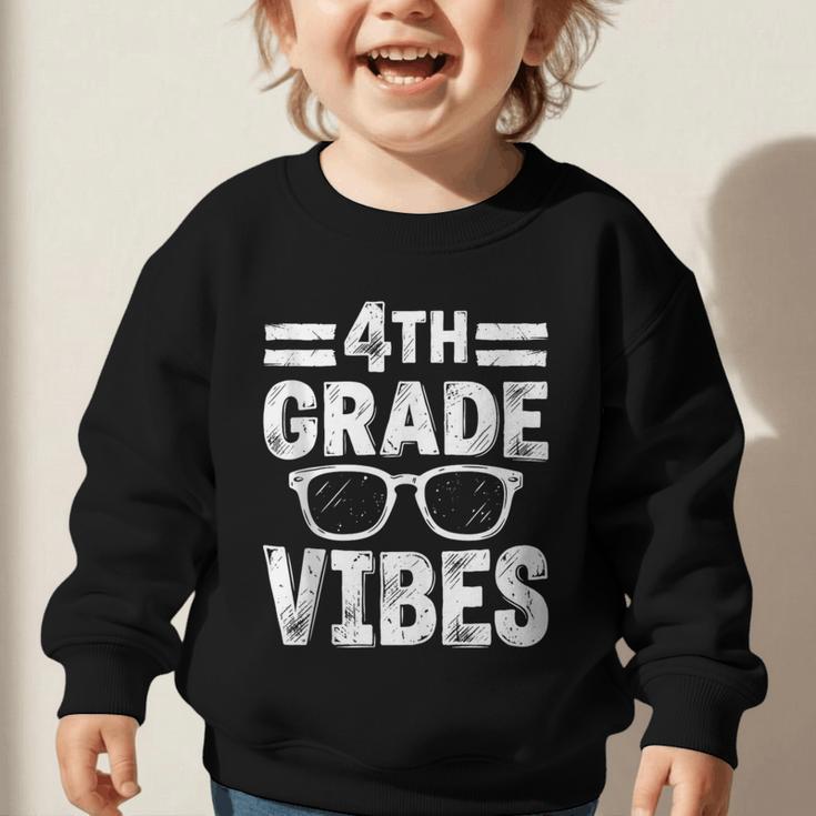 Vintage Fourth 4TH Grade Vibes Back To School First Day Kids Graphic Toddler Sweatshirt Vintage Fourth 4TH Grade Vibes Back To School First Day Kids Graphic Toddler Sweatshirt