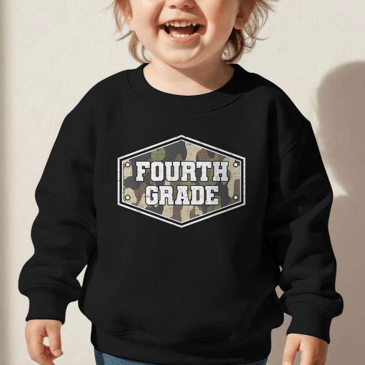 Vintage Fourth Grade Old Camo Back To School Boys 4th Grade Graphic Toddler Sweatshirt Vintage Fourth Grade Old Camo Back To School Boys 4th Grade Graphic Toddler Sweatshirt