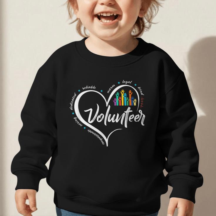 Volunteer Heart Back To School Art Vintage Graphic Toddler Sweatshirt