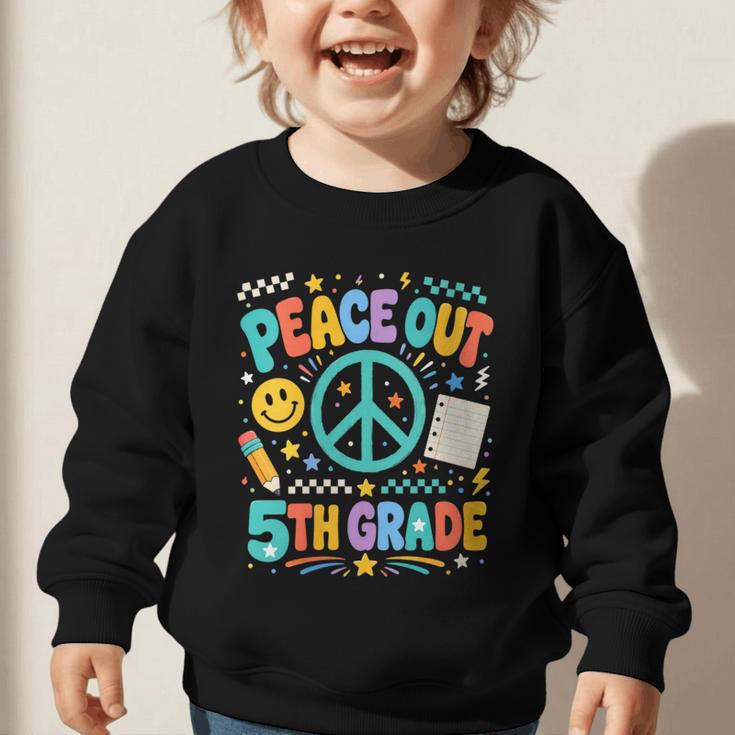 Women's Peace Out 5th Grade Retro Back To School Students Graphic Toddler Sweatshirt Women's Peace Out 5th Grade Retro Back To School Students Graphic Toddler Sweatshirt