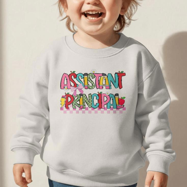 Assistant Principal Coquette Bow Pencil Cute Back To School Graphic Toddler Sweatshirt Assistant Principal Coquette Bow Pencil Cute Back To School Graphic Toddler Sweatshirt