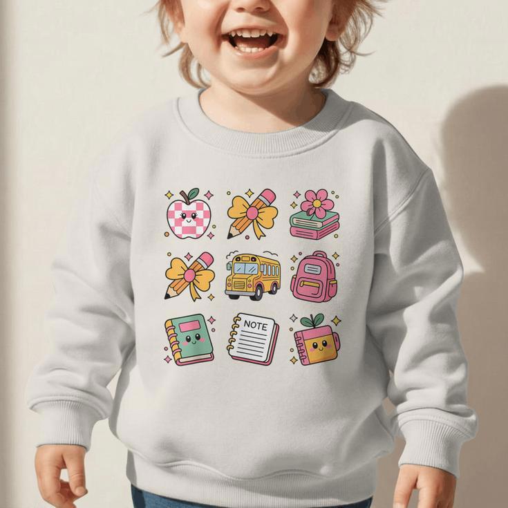 Back To School Coquette Bow First Day Of School Toddler Girl Graphic Toddler Sweatshirt