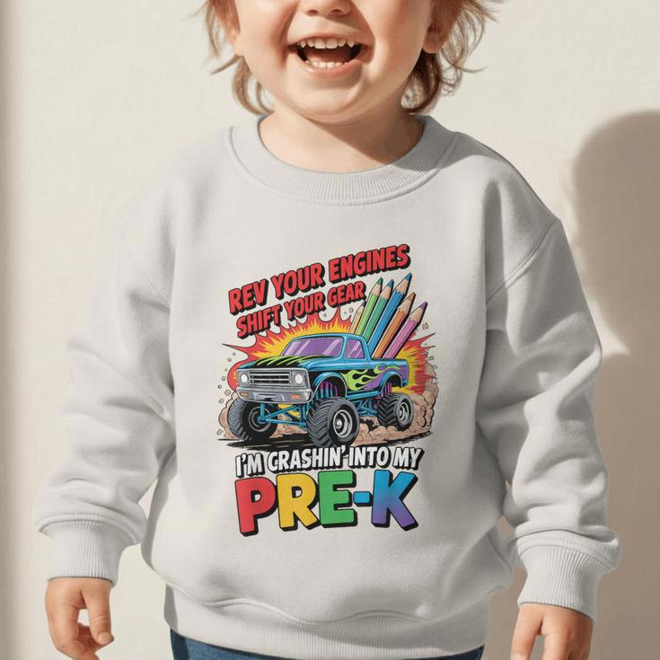 Back To School Pre-K Preschool Monster Truck First Day Boys Graphic Toddler Sweatshirt Back To School Pre-K Preschool Monster Truck First Day Boys Graphic Toddler Sweatshirt