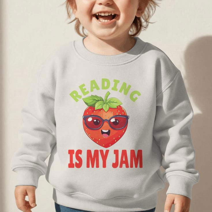 Back To School Reading Is My Jam School Librarian Premium Tri-Blend Graphic Toddler Sweatshirt