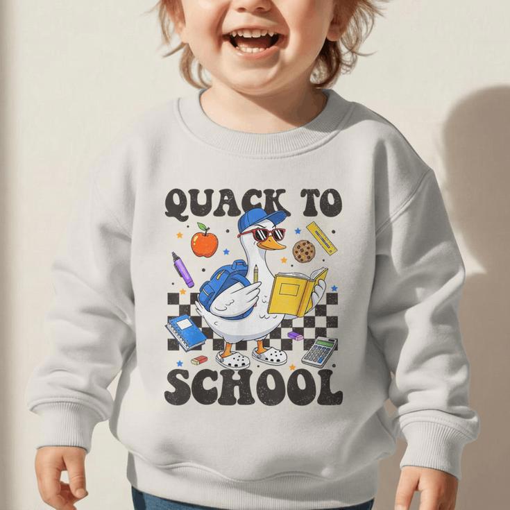 Boys Kid Back To School Goose Quackers Quack To School Graphic Toddler Sweatshirt Boys Kid Back To School Goose Quackers Quack To School Graphic Toddler Sweatshirt