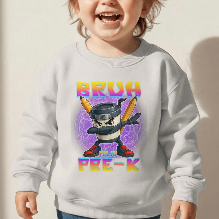 Bruh I'm In Pre-K Back To School Italian Brainrot Premium Tri-Blend Graphic Toddler Sweatshirt