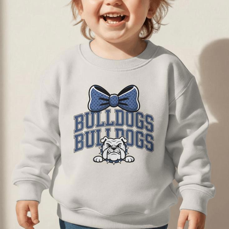 Bulldogs Mascot Team Spirit Sports Fan Back To School Graphic Toddler Sweatshirt