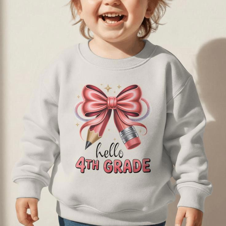 Coquette 4th Grade First Day Of Back To School Girls Outfits Graphic Toddler Sweatshirt