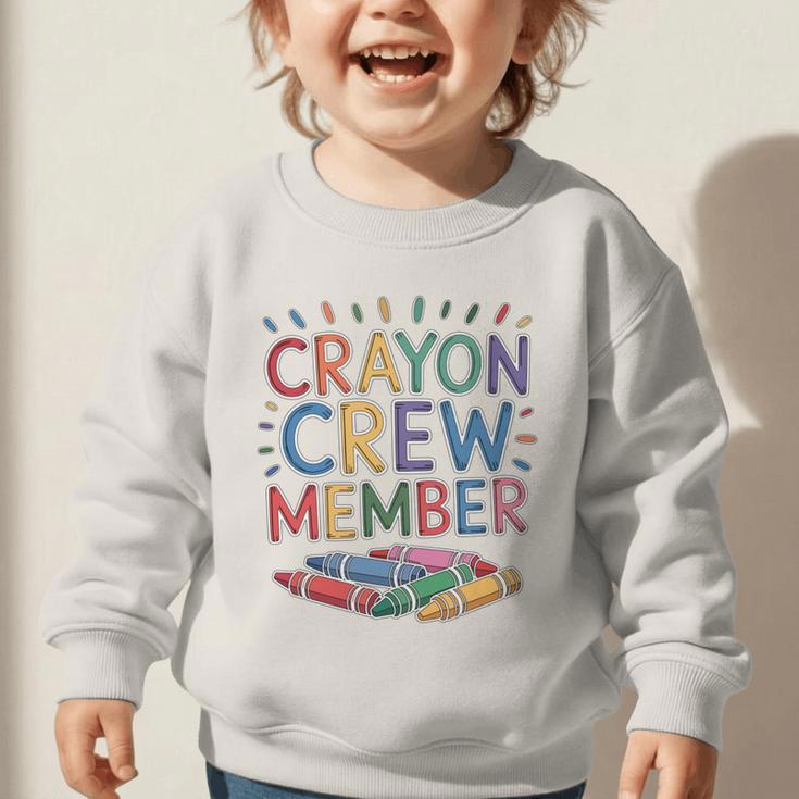 Crayon Crew Member Back To School Coloring Art Classes Graphic Toddler Sweatshirt