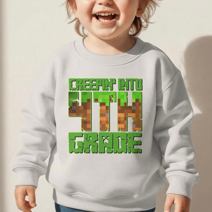 Creepin’ Into 4th Grade Kids Boy Gamer Pixel Back To School Performance Graphic Toddler Sweatshirt