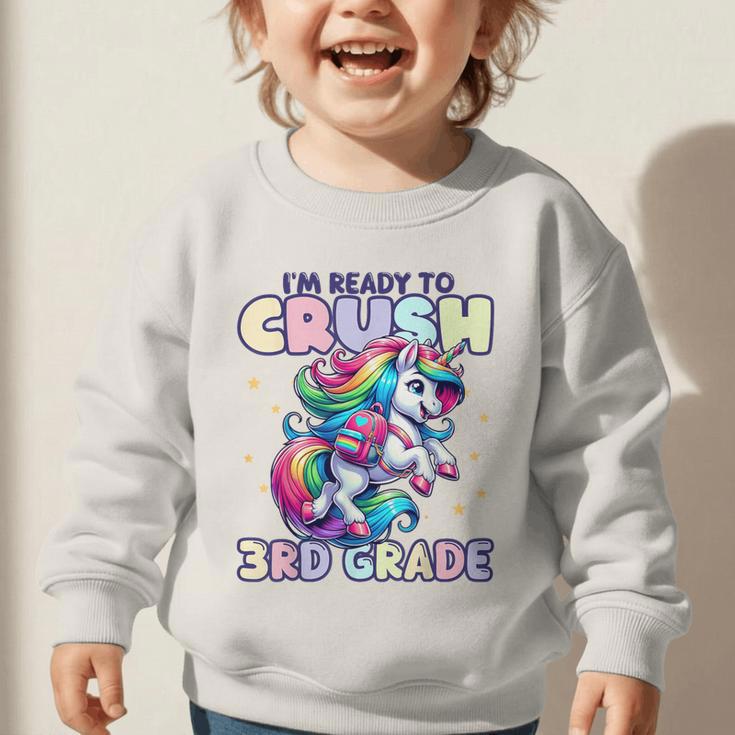 Crush 3rd Grade Girls Back To School Unicorn First Day Cute Graphic Toddler Sweatshirt Crush 3rd Grade Girls Back To School Unicorn First Day Cute Graphic Toddler Sweatshirt