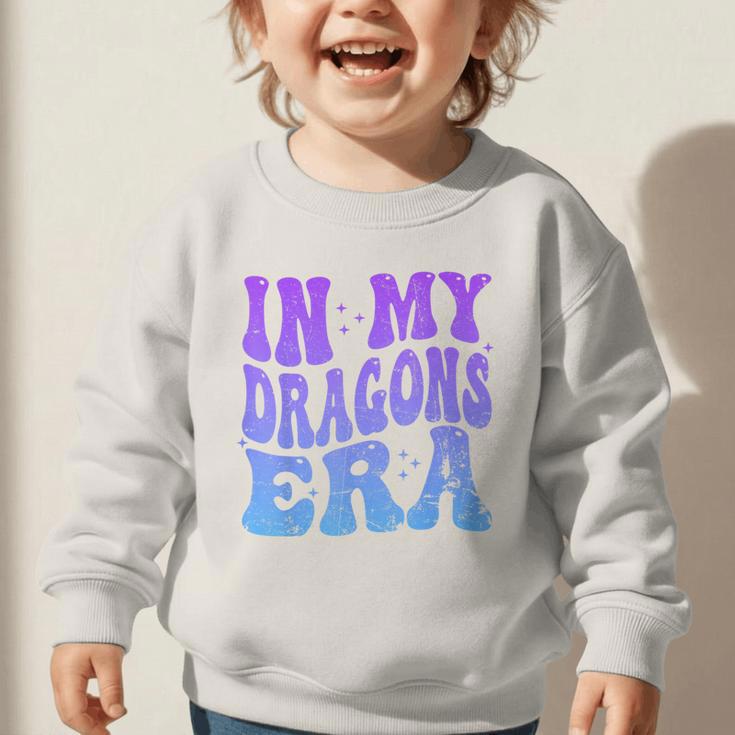 In My Dragons Era Back To School Spirit Game Retro Groovy Graphic Toddler Sweatshirt
