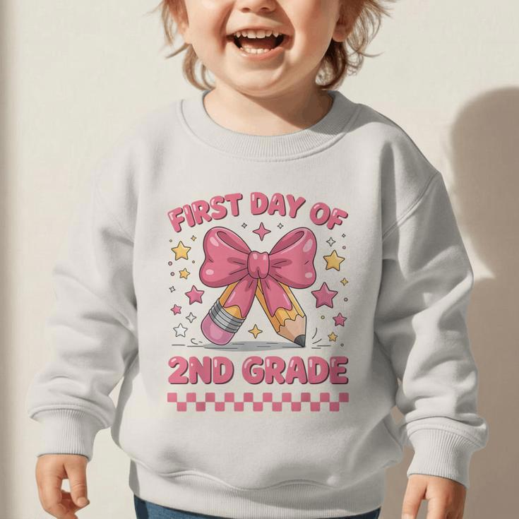 First Day Of 2nd Grade Coquette Back To School Girls Kids Graphic Toddler Sweatshirt First Day Of 2nd Grade Coquette Back To School Girls Kids Graphic Toddler Sweatshirt