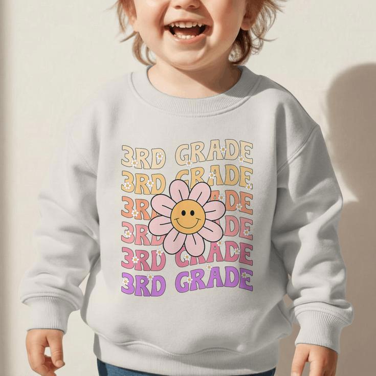 Groovy 3rd Grade Back To School Retro Groovy Third Grade Graphic Toddler Sweatshirt Groovy 3rd Grade Back To School Retro Groovy Third Grade Graphic Toddler Sweatshirt