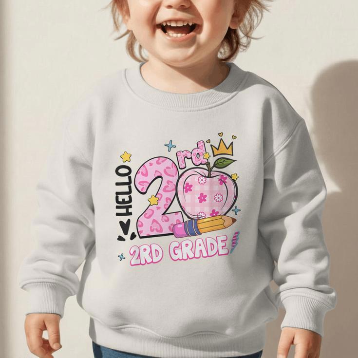 Hello Second 2nd Grade Leopard Tie Dye Girl Back To School Graphic Toddler Sweatshirt