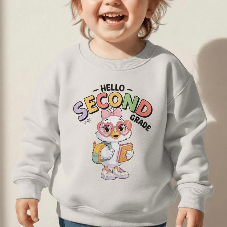 Hello Second Grade Cute Goose Back To School 2nd Grade Girls Graphic Toddler Sweatshirt Hello Second Grade Cute Goose Back To School 2nd Grade Girls Graphic Toddler Sweatshirt