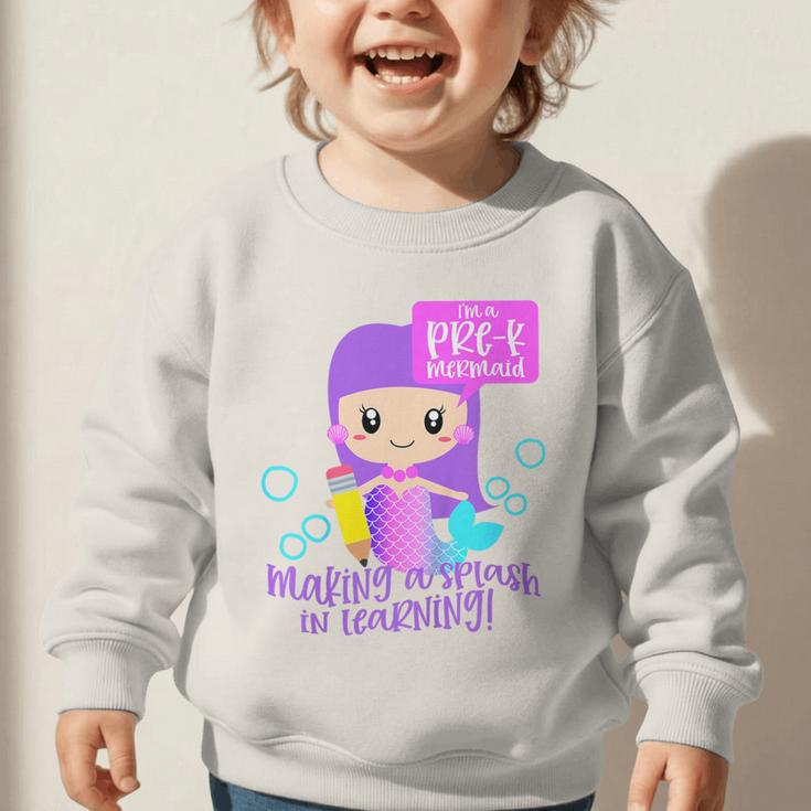 Kids Pre K Mermaid Back To School Toddler Girl First Day Of Prek Graphic Toddler Sweatshirt Kids Pre K Mermaid Back To School Toddler Girl First Day Of Prek Graphic Toddler Sweatshirt