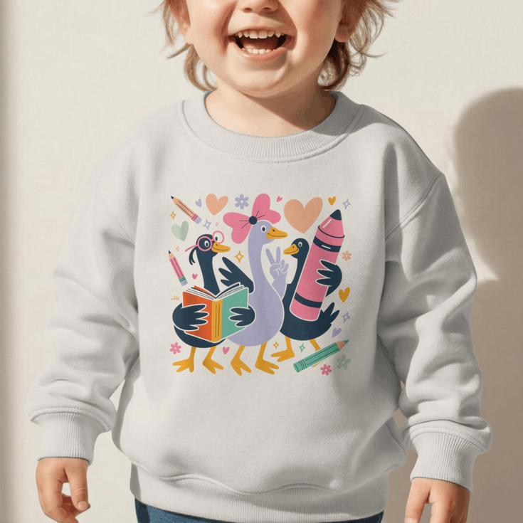 Kindergarten 1st Grade Goose Back To School Girls Graphic Toddler Sweatshirt Kindergarten 1st Grade Goose Back To School Girls Graphic Toddler Sweatshirt