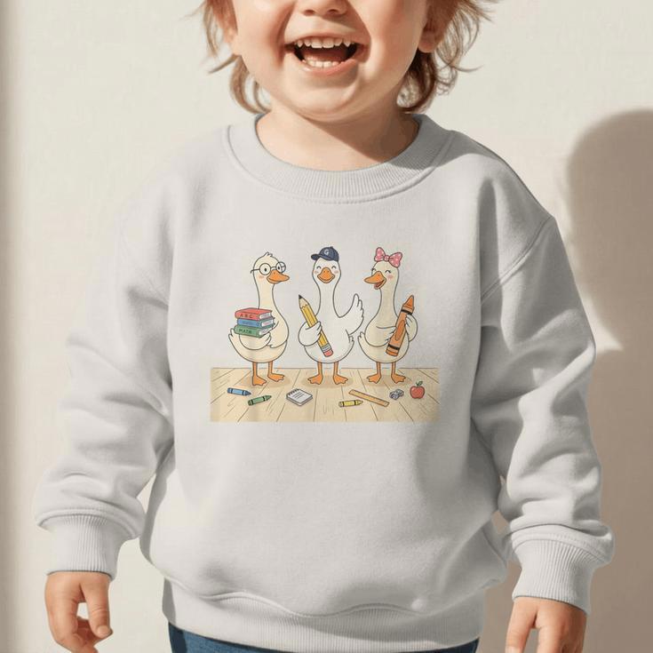 Kindergarten 1st Grade Goose Back To School Kids Graphic Toddler Sweatshirt Kindergarten 1st Grade Goose Back To School Kids Graphic Toddler Sweatshirt