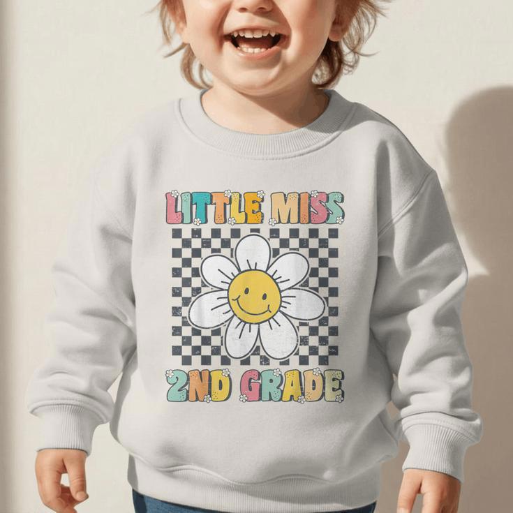 Little Miss 2nd Grade Retro Groovy 2nd Grade Back To School Graphic Toddler Sweatshirt Little Miss 2nd Grade Retro Groovy 2nd Grade Back To School Graphic Toddler Sweatshirt