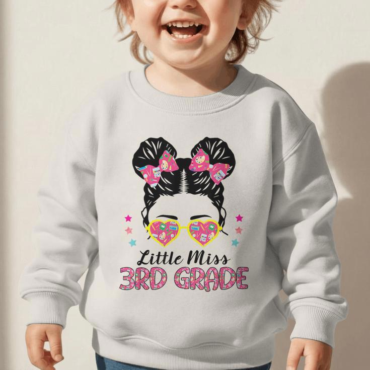 Little Miss 3rd Grade Messy Bun Back To School Graphic Toddler Sweatshirt Little Miss 3rd Grade Messy Bun Back To School Graphic Toddler Sweatshirt