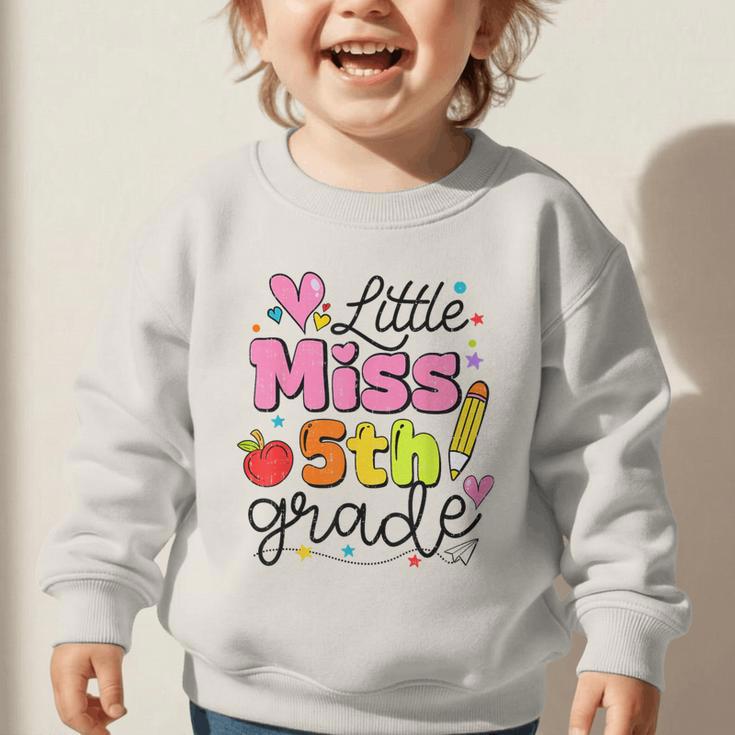 Little Miss 5th Grade Back To School Cute Fifth Grade Girls Graphic Toddler Sweatshirt