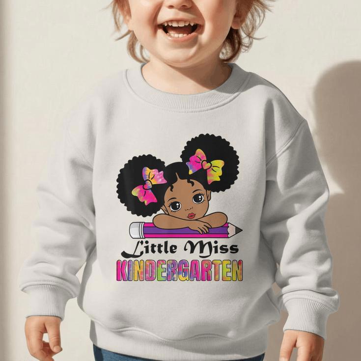 Little Miss Kindergarten Afro Puff Girl Back To School Graphic Toddler Sweatshirt Little Miss Kindergarten Afro Puff Girl Back To School Graphic Toddler Sweatshirt