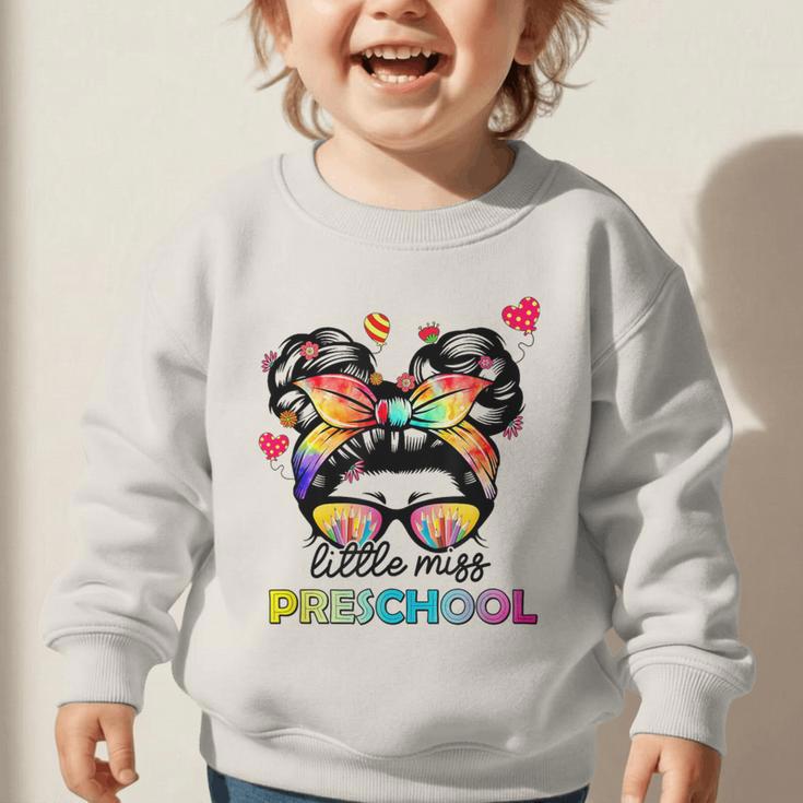 Little Miss Preschool Back To School Messy Kids Girls Graphic Toddler Sweatshirt