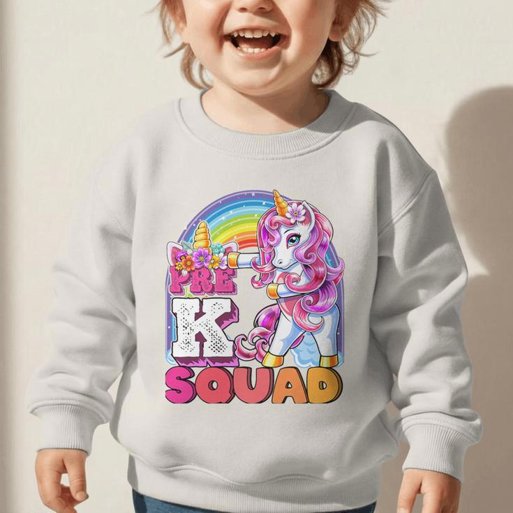 Pre-K Squad Flossing Unicorn Back To School Girls Premium Tri-Blend Graphic Toddler Sweatshirt Pre-K Squad Flossing Unicorn Back To School Girls Premium Tri-Blend Graphic Toddler Sweatshirt