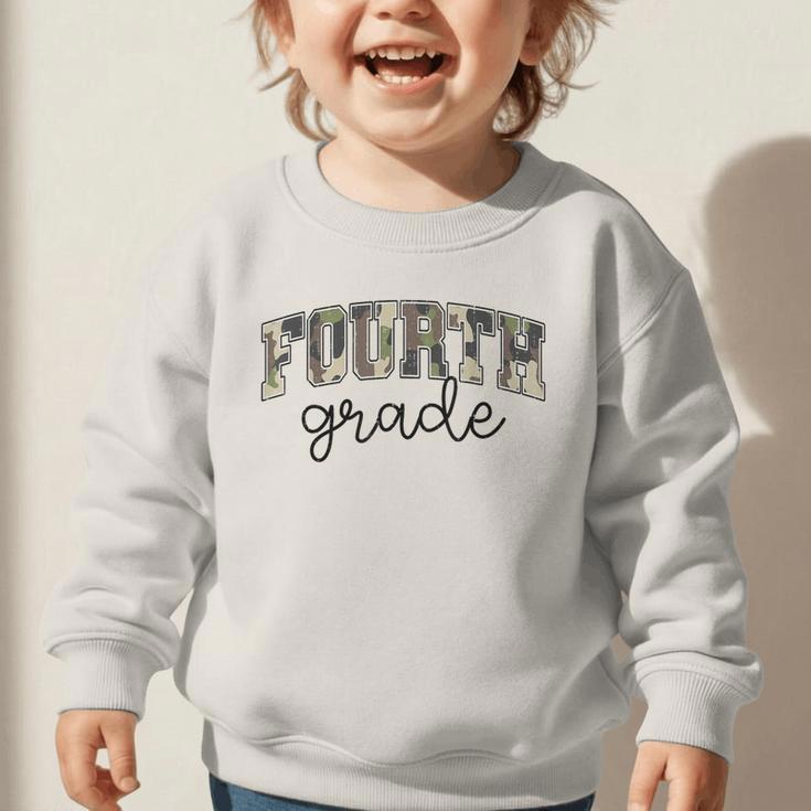 Retro Fourth Grade Camo Back To School Girls Boys 4th Grade Graphic Toddler Sweatshirt Retro Fourth Grade Camo Back To School Girls Boys 4th Grade Graphic Toddler Sweatshirt