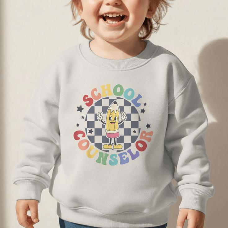 Retro Pencil School Counselor Back To School For Counselor Graphic Toddler Sweatshirt Retro Pencil School Counselor Back To School For Counselor Graphic Toddler Sweatshirt