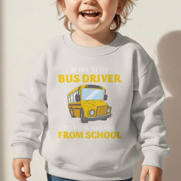 School Bus Driver Kindness Humor Back To School Quote Premium Tri-Blend Graphic Toddler Sweatshirt