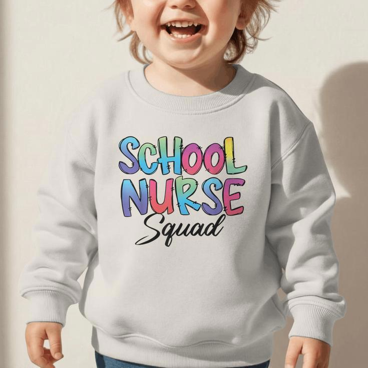 School Nurse Squad Tie Dye Back To School Appreciation Graphic Toddler Sweatshirt School Nurse Squad Tie Dye Back To School Appreciation Graphic Toddler Sweatshirt