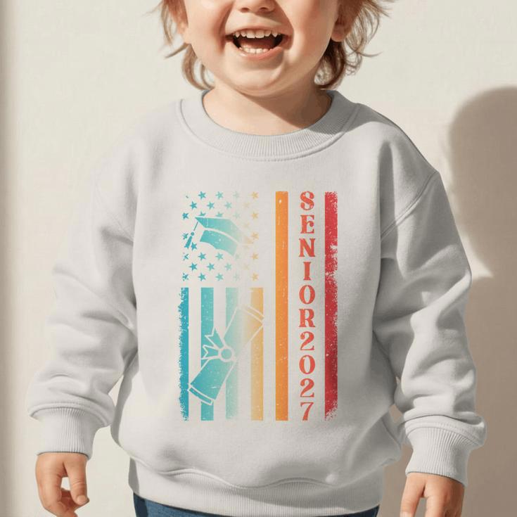 Senior 2027 Class Of 2027 Graduation USA Flag Back To School Performance Graphic Toddler Sweatshirt Senior 2027 Class Of 2027 Graduation USA Flag Back To School Performance Graphic Toddler Sweatshirt
