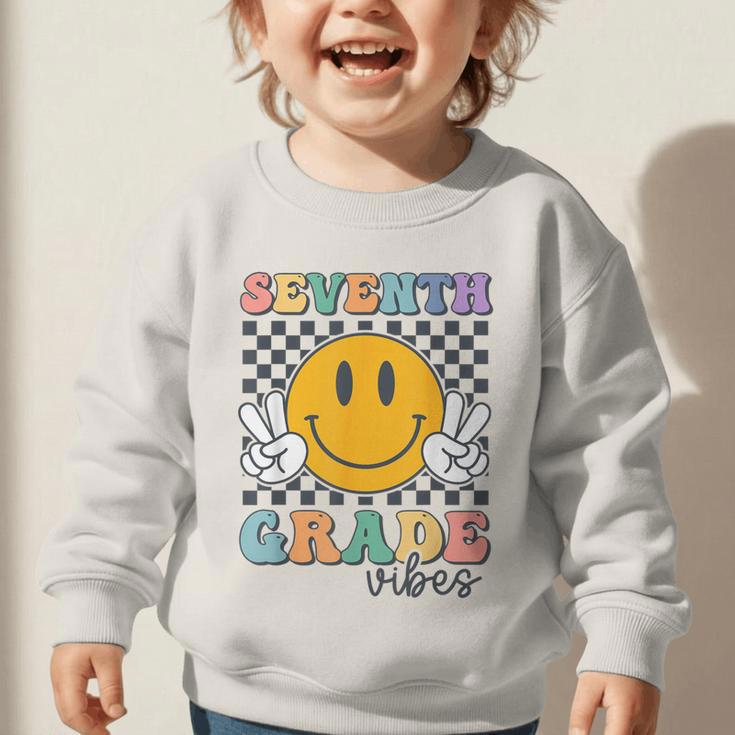 Seventh Grade Vibes Cute Smile Back To School 7th Grade Team Graphic Toddler Sweatshirt Seventh Grade Vibes Cute Smile Back To School 7th Grade Team Graphic Toddler Sweatshirt