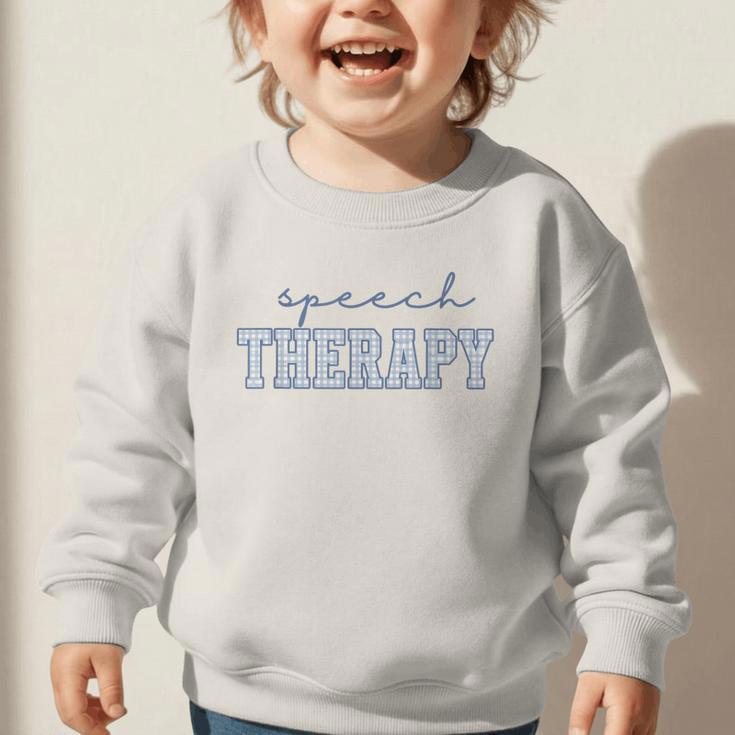 Speech Therapy Gingham SLP Therapist Summer Back To School Graphic Toddler Sweatshirt Speech Therapy Gingham SLP Therapist Summer Back To School Graphic Toddler Sweatshirt