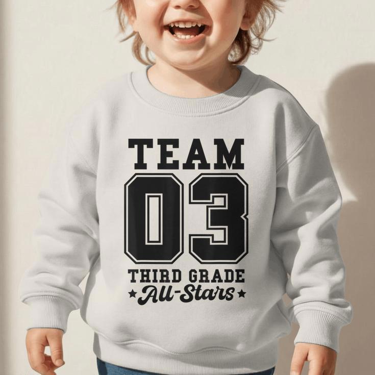 Team 3rd Grade All-Stars Back To School Sports Jersey Graphic Toddler Sweatshirt Team 3rd Grade All-Stars Back To School Sports Jersey Graphic Toddler Sweatshirt