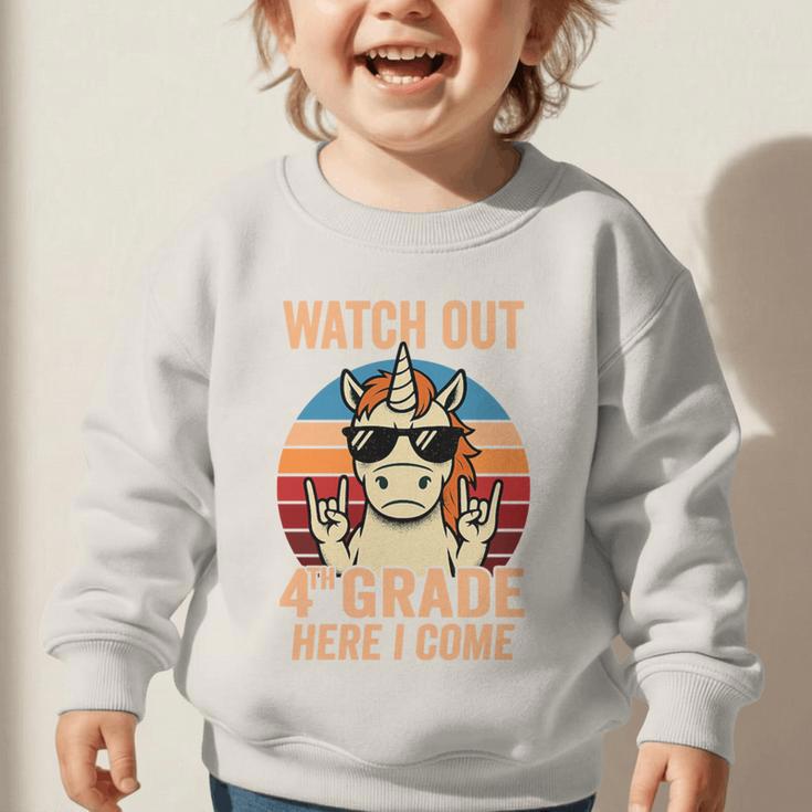 Watch Out Fourth Grade 2026 Back To School 4th Grade Boys Premium Tri-Blend Graphic Toddler Sweatshirt Watch Out Fourth Grade 2026 Back To School 4th Grade Boys Premium Tri-Blend Graphic Toddler Sweatshirt