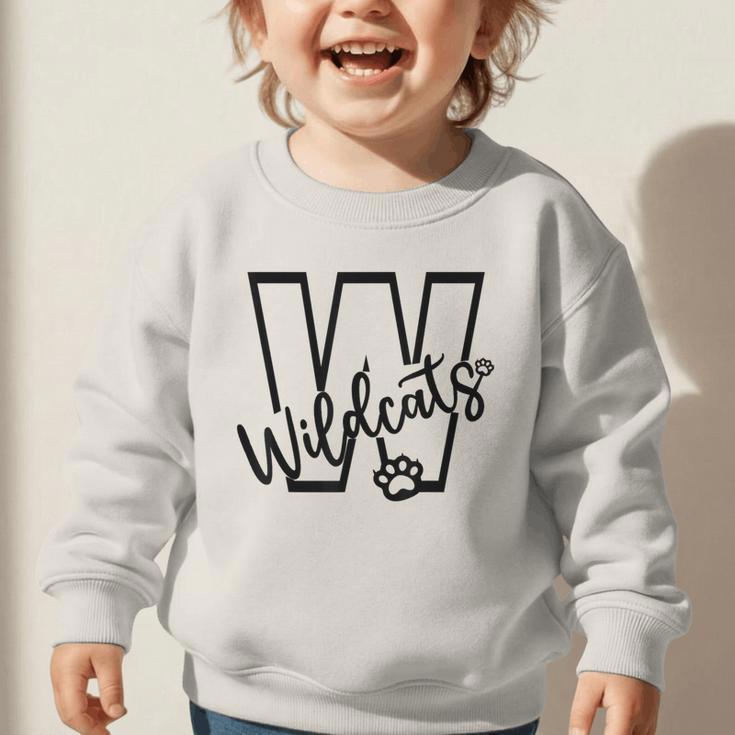 Wildcats School Sports Fan Team Spirit Mascot Back To School Graphic Toddler Sweatshirt