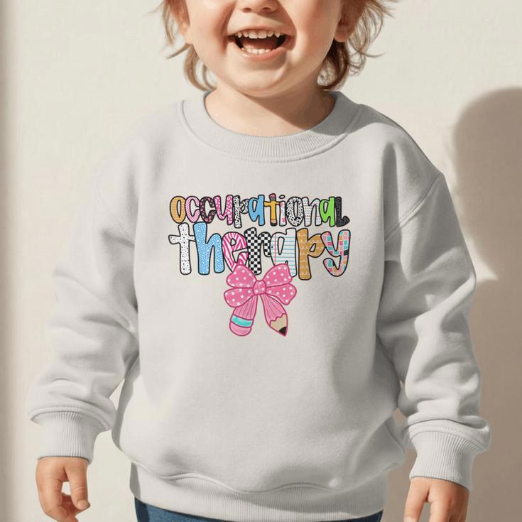 Women Occupational Therapy OT Pencil Bow Back To School COTA Graphic Toddler Sweatshirt Women Occupational Therapy OT Pencil Bow Back To School COTA Graphic Toddler Sweatshirt