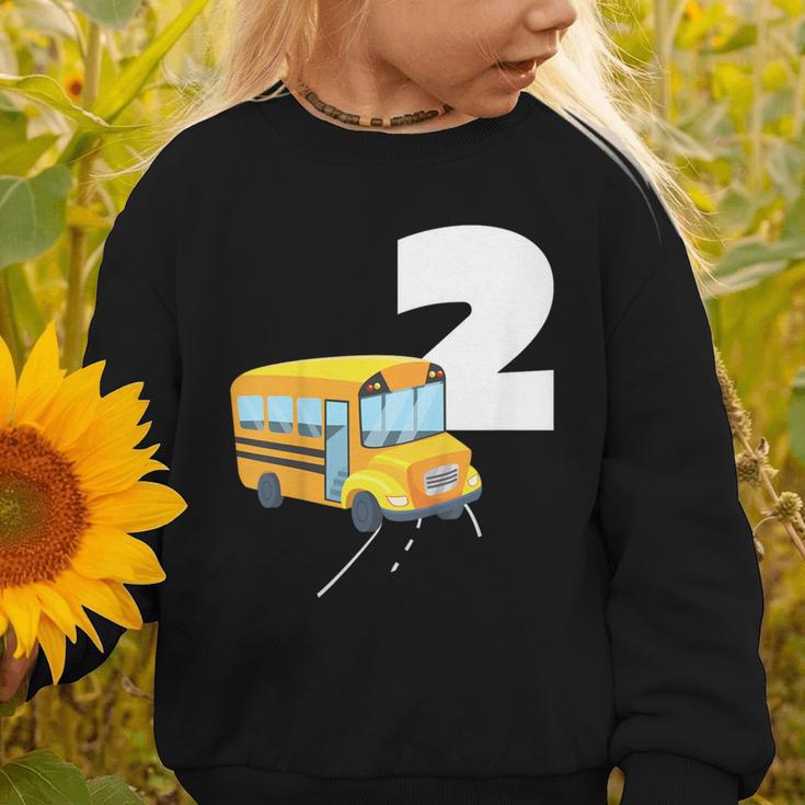2nd Birthday School Bus Kids Back To School Themes Party Graphic Toddler Sweatshirt 2nd Birthday School Bus Kids Back To School Themes Party Graphic Toddler Sweatshirt