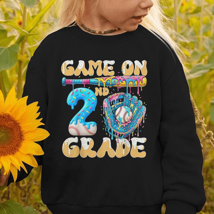 2nd Grade Back To School Baseball Drip Ice Cream Game On Graphic Toddler Sweatshirt