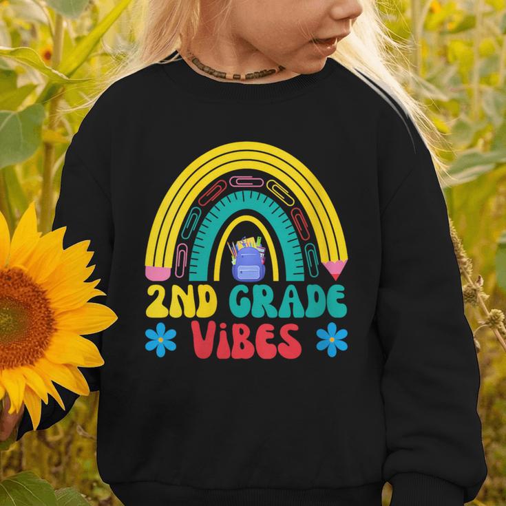 2nd Grade Vibes Back To School Rainbow Second Grade Graphic Toddler Sweatshirt