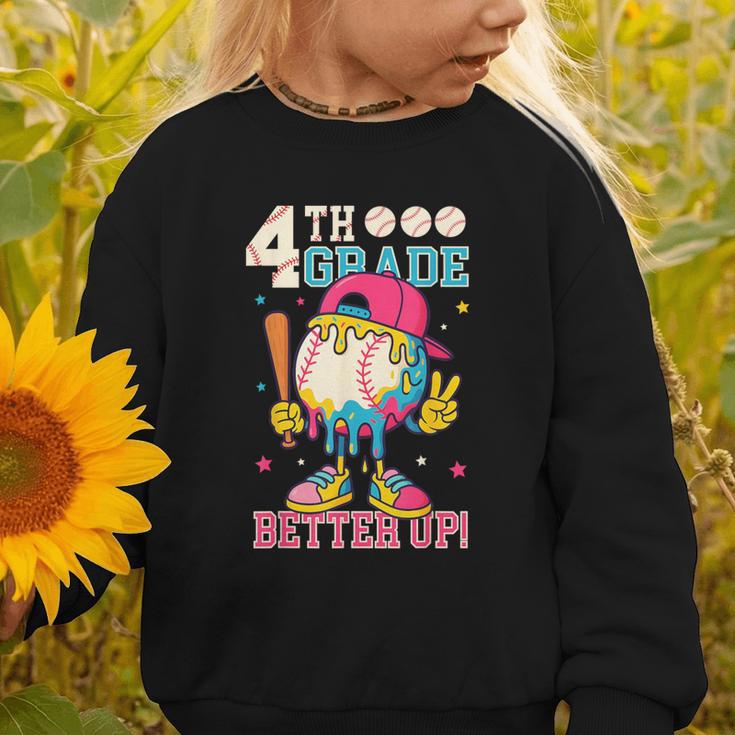 4th Grade Back To School Baseball Drip Ice Cream Game On Graphic Toddler Sweatshirt 4th Grade Back To School Baseball Drip Ice Cream Game On Graphic Toddler Sweatshirt