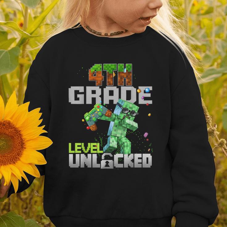 4th Grade Level Unlocked Back To School Pixel Game Graphic Toddler Sweatshirt